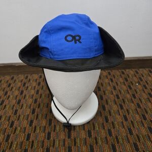 Outdoor Research OR Gore-Tex Waterproof Trail Hat Blue Black Medium Chin Strap